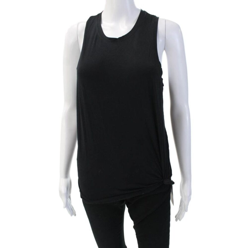 Splits 59 Womens Twist Knot Sleeveless Tank Top Black Size Medium